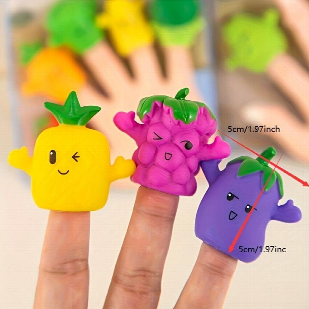 5 pcs Fruit Series And Vegetable Finger Puppets